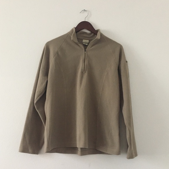 L.L. Bean Sweaters - ☀️L. L. Bean Tan Fleece Quarter Zip Sweater
